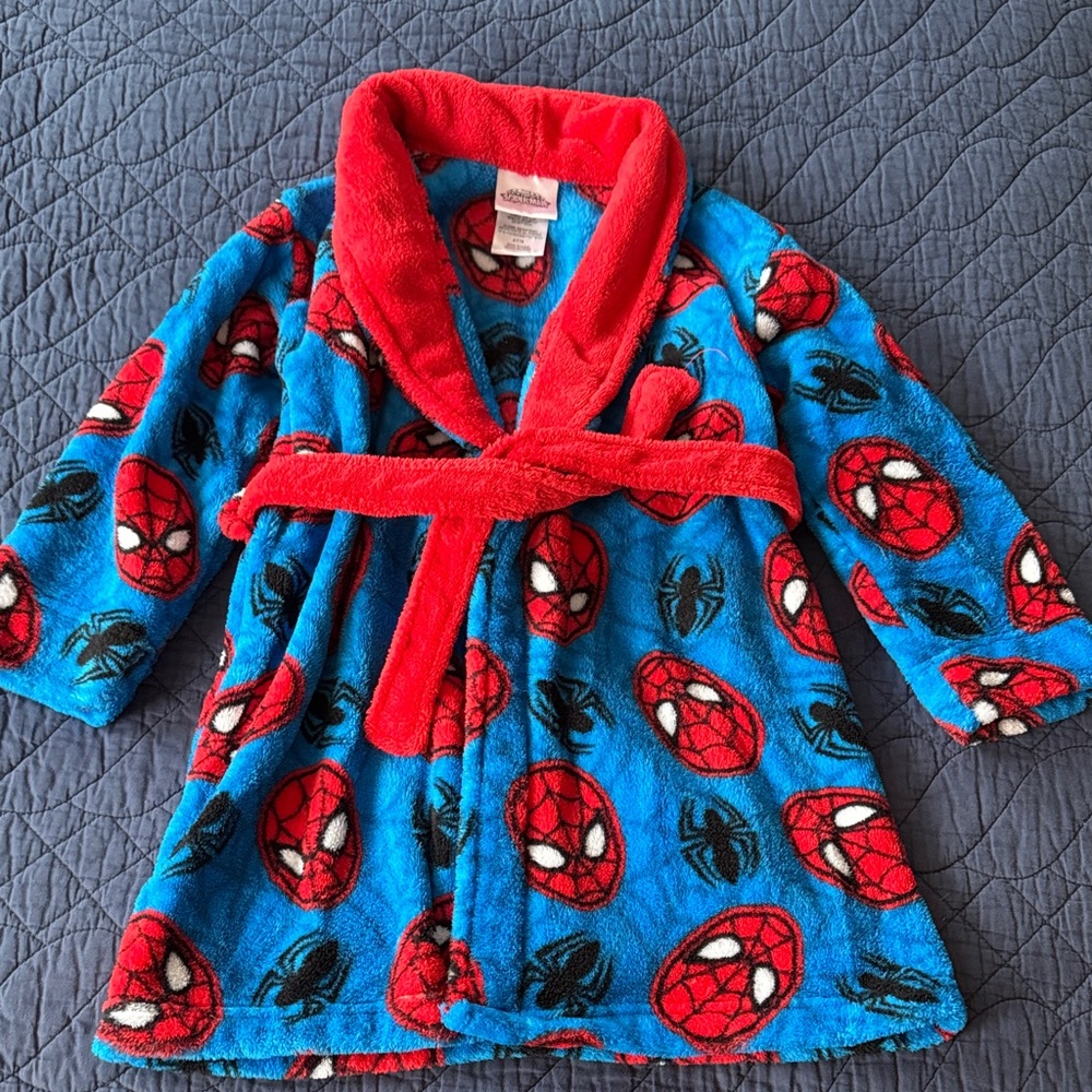 Kids Blue and Red Spider-Man Robe